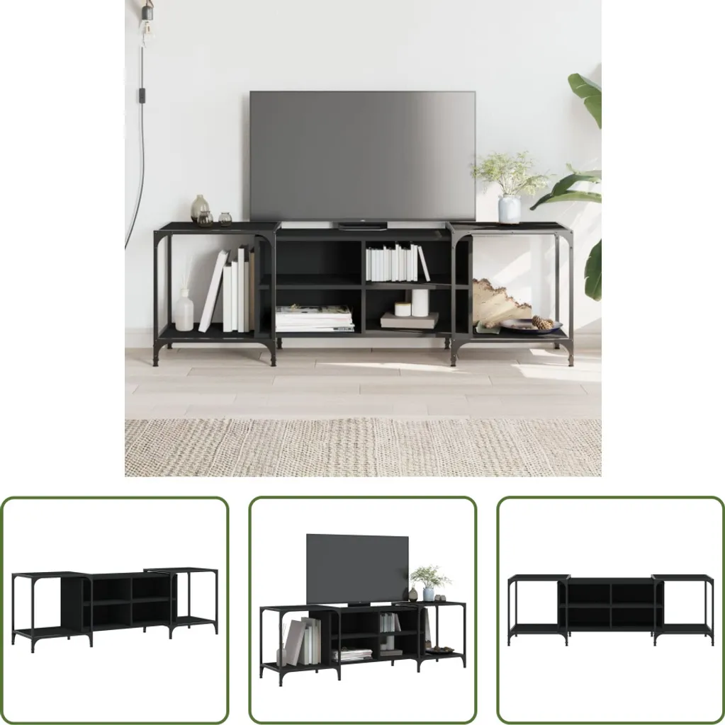 Mobile TV 153x37x50 cm Nero Legno - Supporto Robusto per Soggiorno
