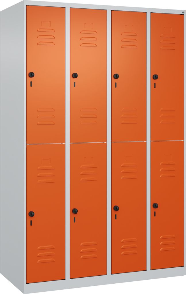 CP Spind Classic Plus reinorange, lichtgrau 080300-40 S10000, 8 Schließfächer 120,0 x 50,0 x 185,0 cm