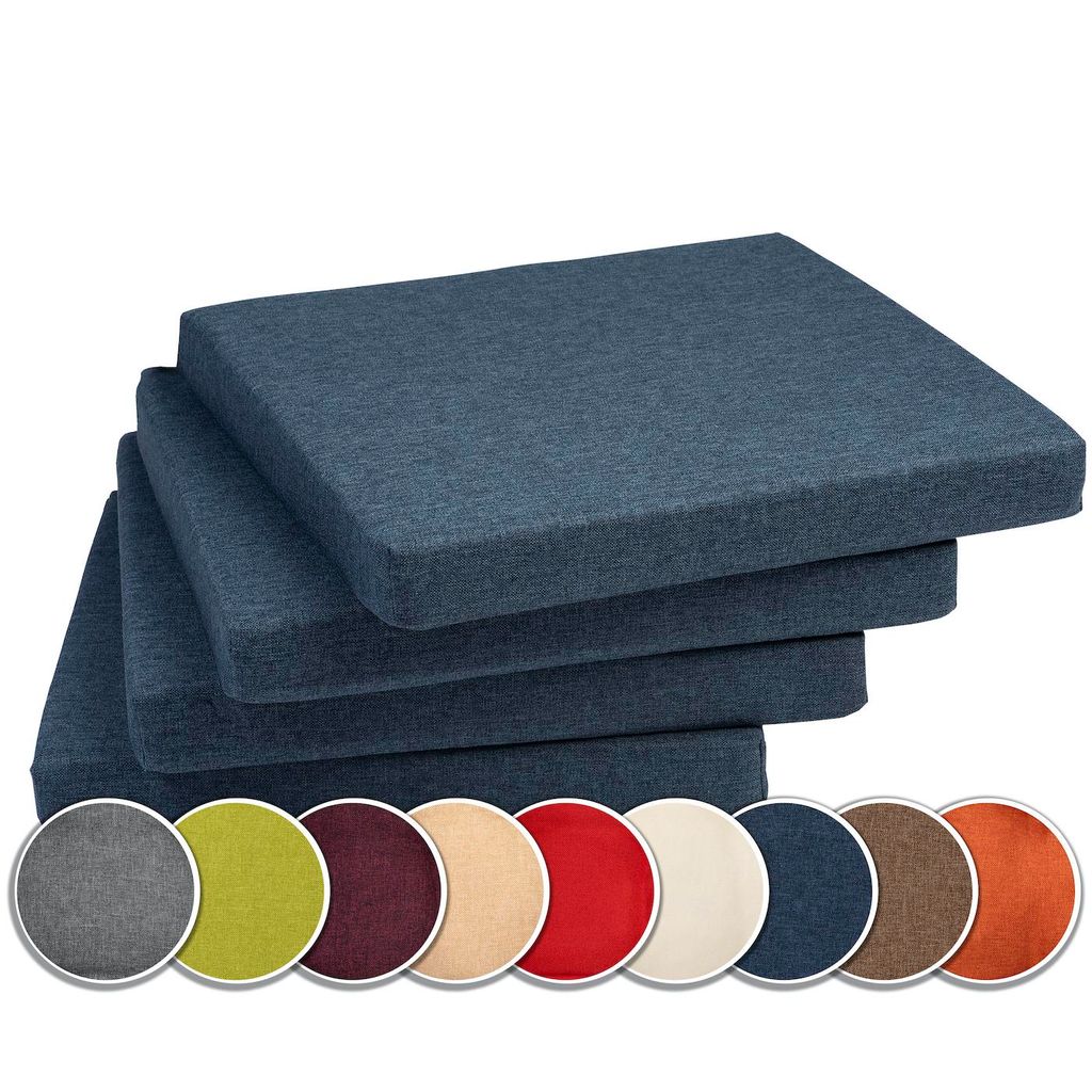 Sunnypillow 4er Set Stuhlkissen Polsterauflage Auflage für Stühle / Bänke in Haus und Garten Sitzkissen Sitzauflage Gartenkissen viele Farben zu...