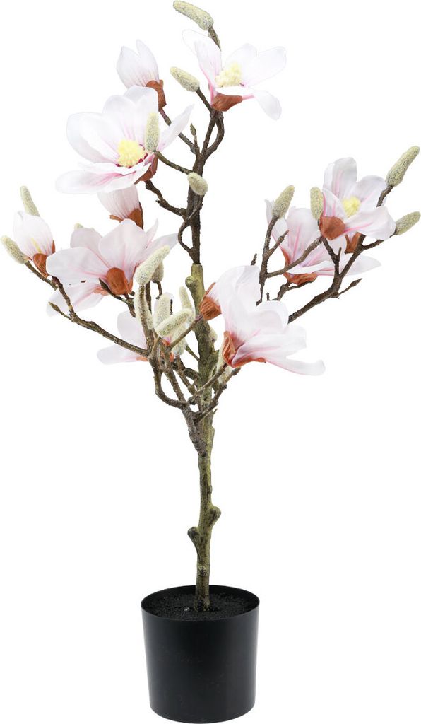 Kunstpflanze Magnolie mit Blüten im dekorativen Topf