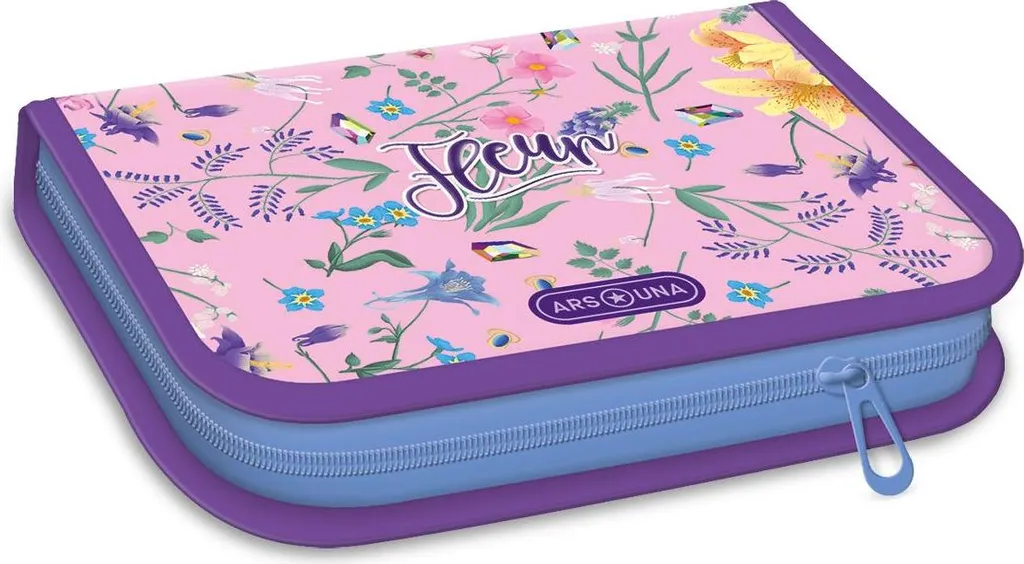 Astuccio Ars Una Fleur Completo per Scuola Elementare - Rosa Viola Fiori