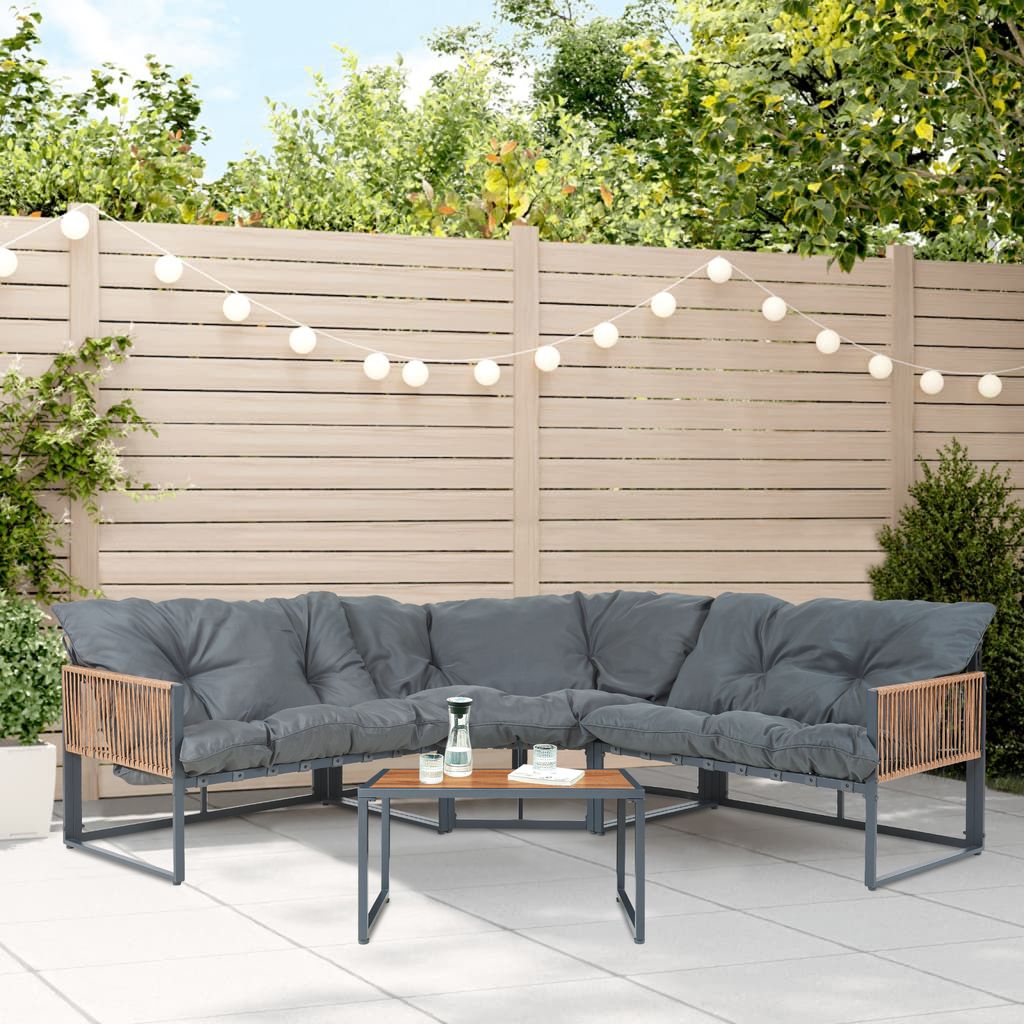 Loungeset 'Karg' Sofa mit Couchtisch Kissen Dunkelgrau / Produktbild 