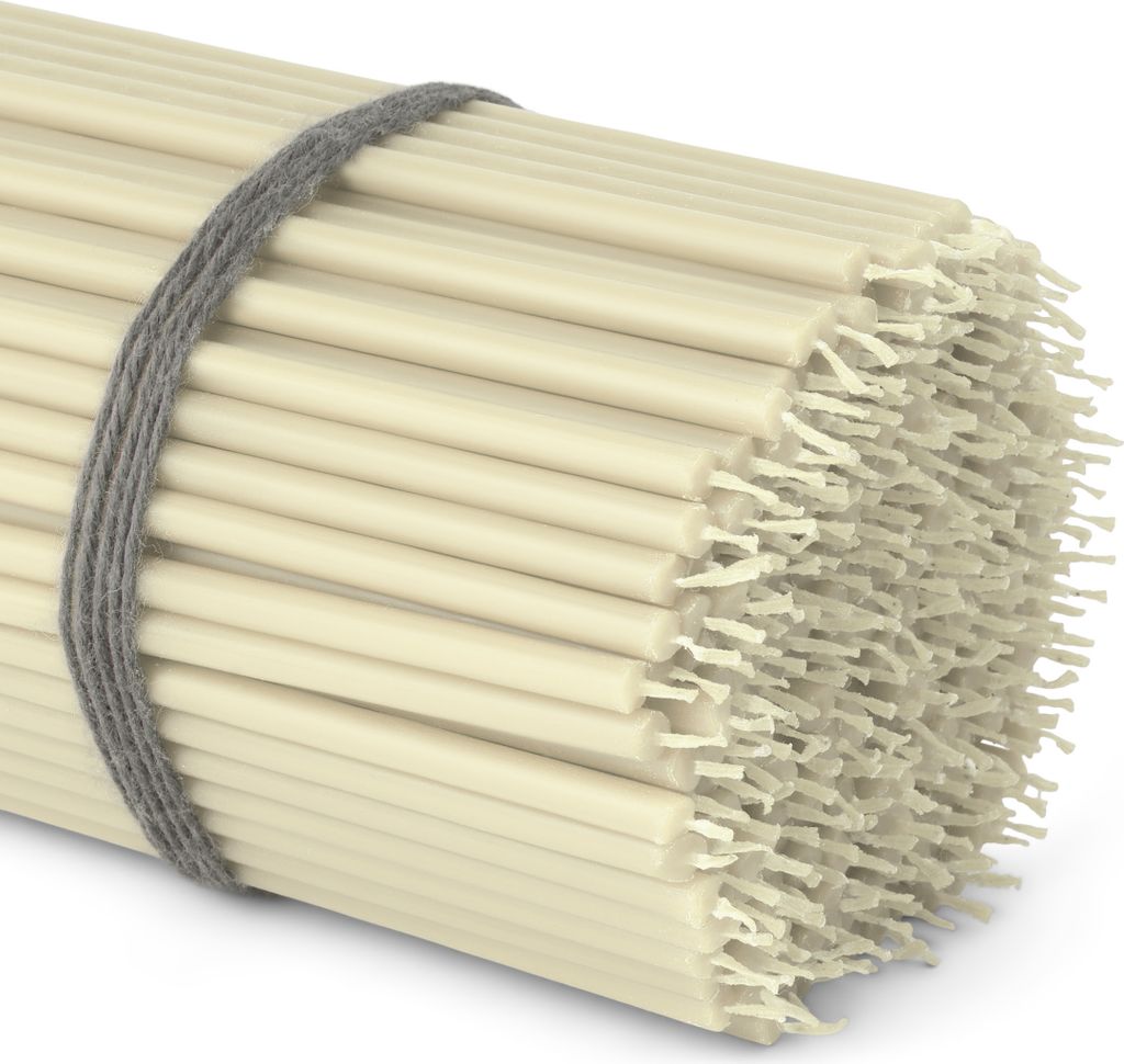 NKlaus - 250x Altarkerzen weiß Rußfrei Tropffrei dünn L 16cm Premium Paraffinwachs 36117