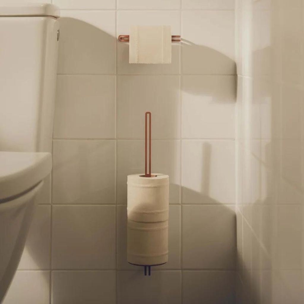 Eleganter Toilettenpapierhalter | Design WC-Rollenhalter aus Edelstahl | in 4 Farben | SOFIA, Farbe:Grau (Matt), Größe:S