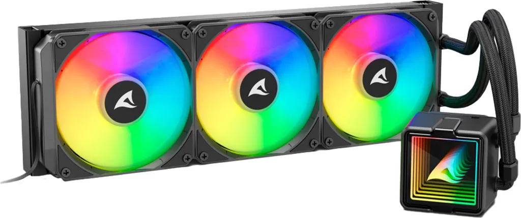 Refroidisseur liquide Sharkoon S100 ARGB noir idéal pour l'overclocking