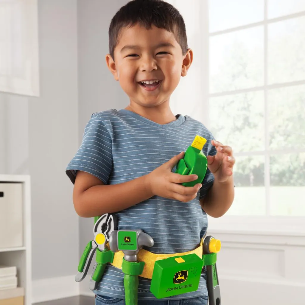Panoplie de Bricolage Enfant John Deere avec Ceinture et Outils Sonores