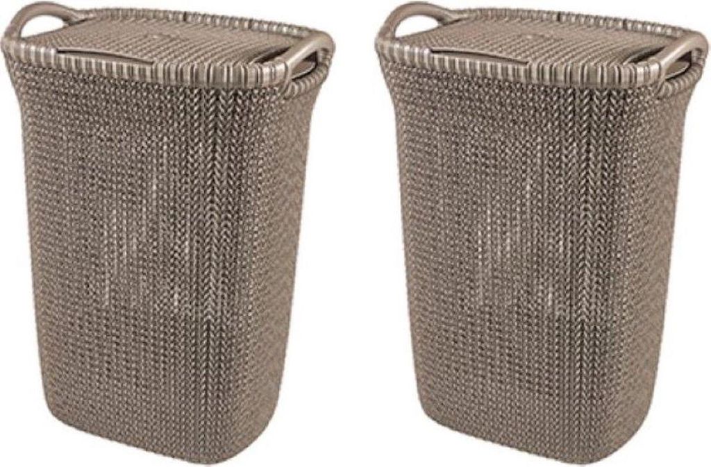 Curver Knit Wäschebox 2er-Set – 57L, mit Deckel, belüftet, Produktbild 