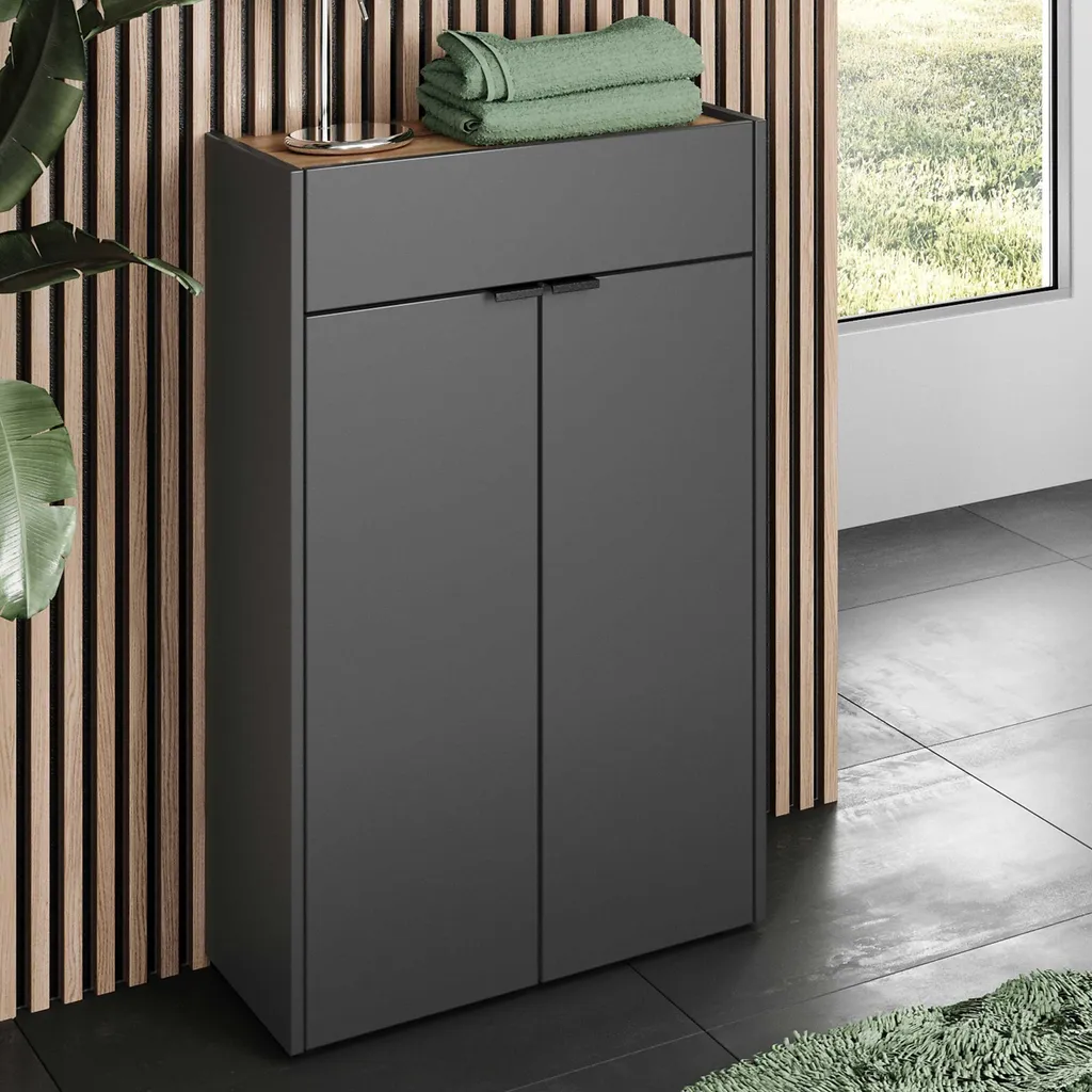 Commode Graphite avec Portes GW-Forano Germania 4499-549 Design Compact - 2