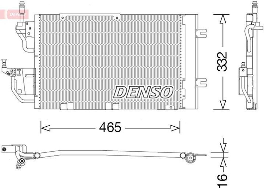 DENSO DCN20037 - OE 13300339 Klimakondensator mit Trockner für Astra H, Zafira B