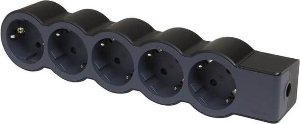 Legrand Flache Steckdosenleiste 5x Steckdose, ohne Kabel Kabel Schwarz 694578