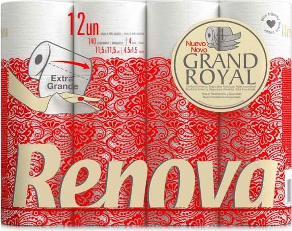 Renova Grand Royal Toilettenpapier 12 Rollen 4-lagig