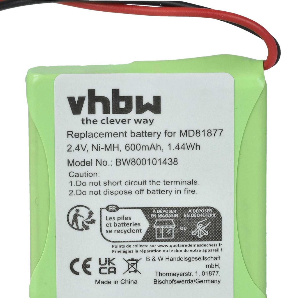 vhbw Akku kompatibel mit BT Verve 410 treo, 410 red, 410 Produktbild 5
