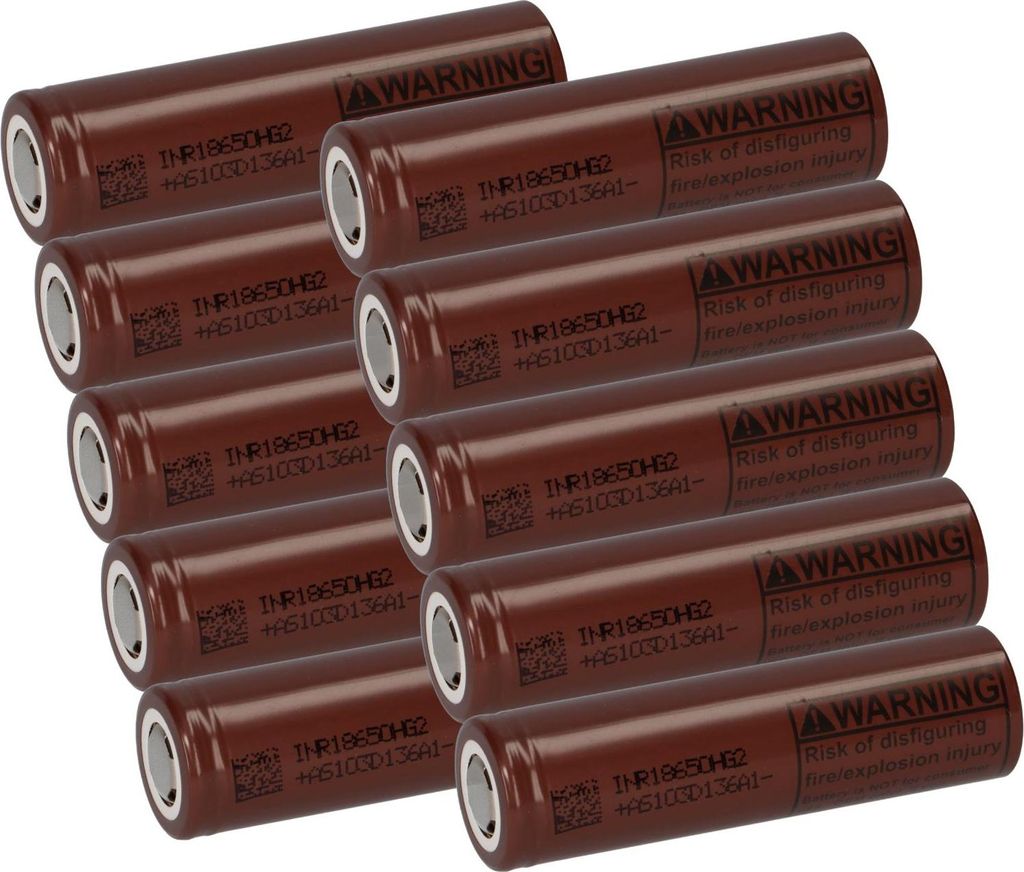 10x LG Chem 18650HG2 Akku 3000mAh (6C) 3,6V Format Produktbild 