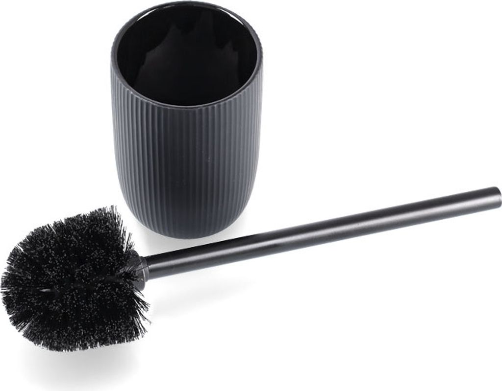ZELLER Toilettenbürste schwarz Keramik 10x36,5cm