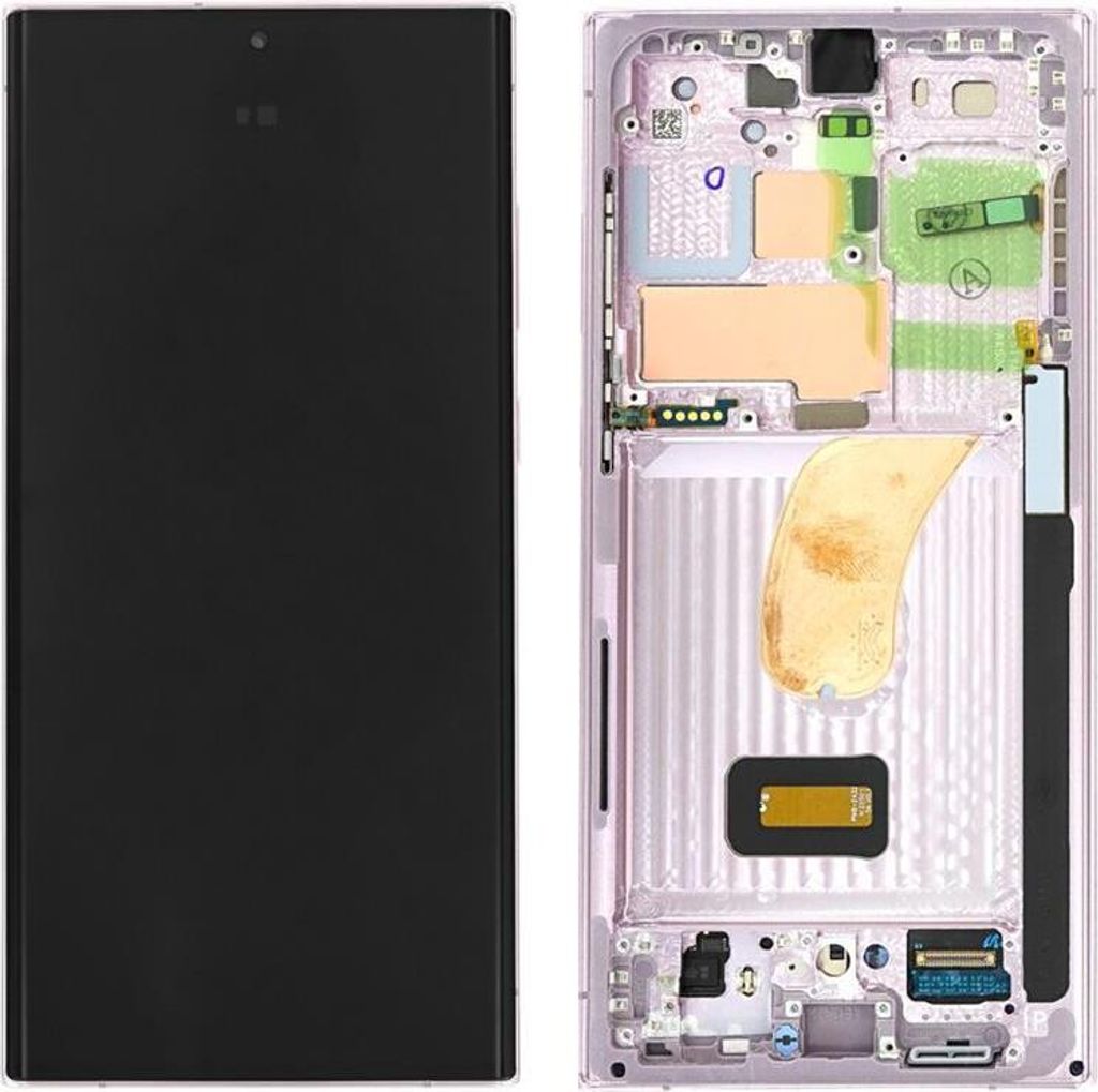 Original Super AMOLED Display Touchscreen Bildschirm & Rahmen Lila für Samsung Galaxy S23 Ultra S918B