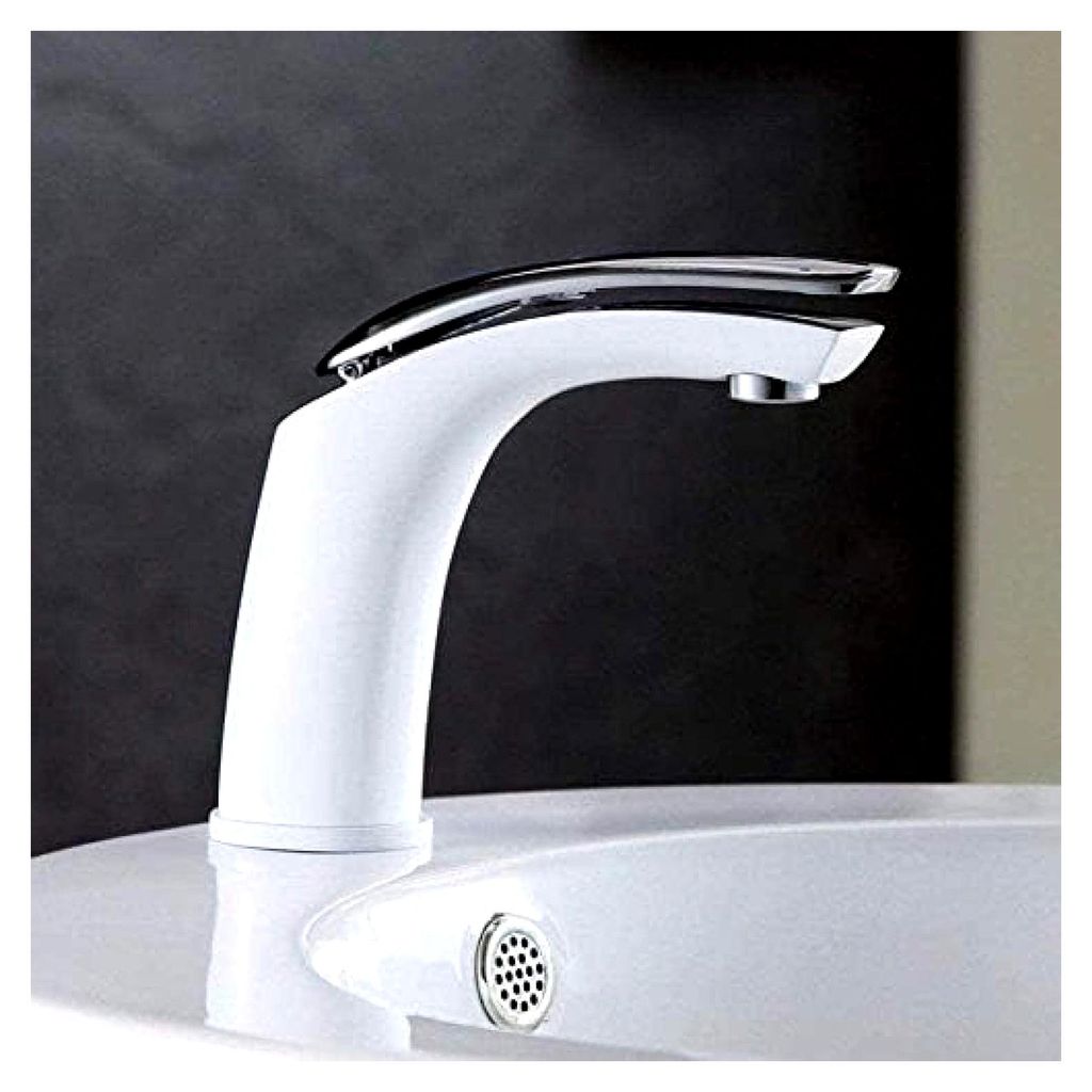 Wasserhahn, Mischbatterie für Warm- und Kaltwasser, Einhebelmischer, Einlochmontage, moderner Stil, Hauptkörper aus Kupfer