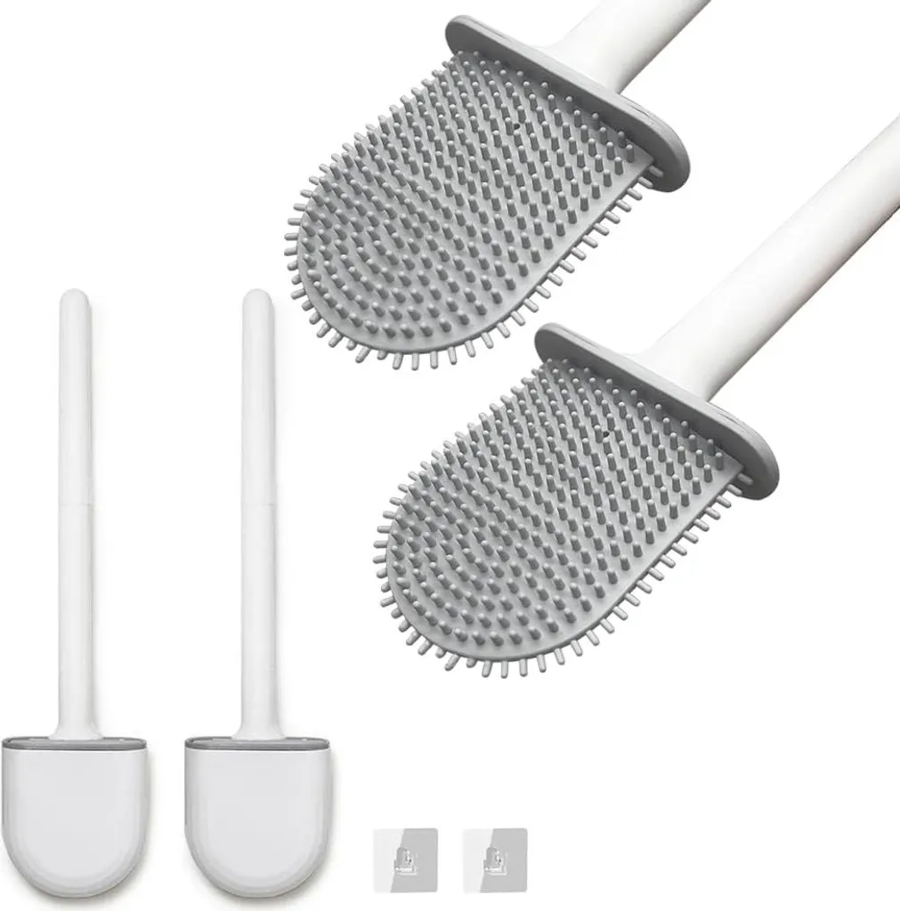 Brosse à WC silicone à séchage rapide et fixation murale sans perçage