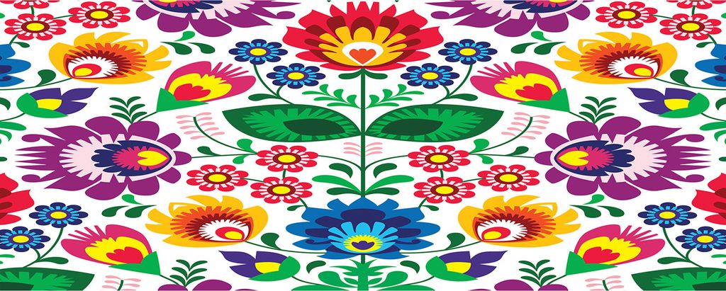 Tulup Leinwandbild - 125x50 cm - Wandkunst - Drucke auf Leinwand - Leinwanddruck - Blumen & Pflanzen - Mehrfarbig - Ethnisches Muster