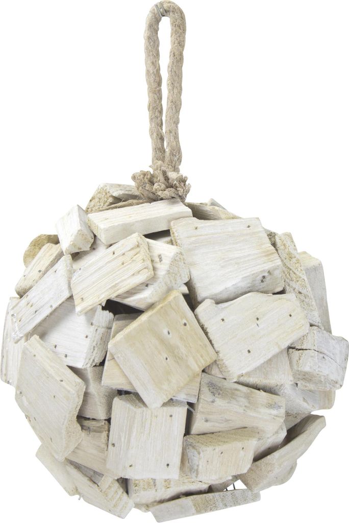 Dekokugel aus Holz Ø 20 cm weiß
