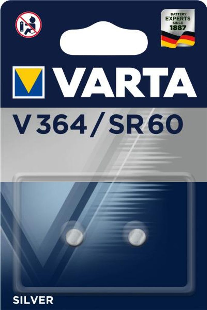 Product packaging for VARTA button cell batteries.