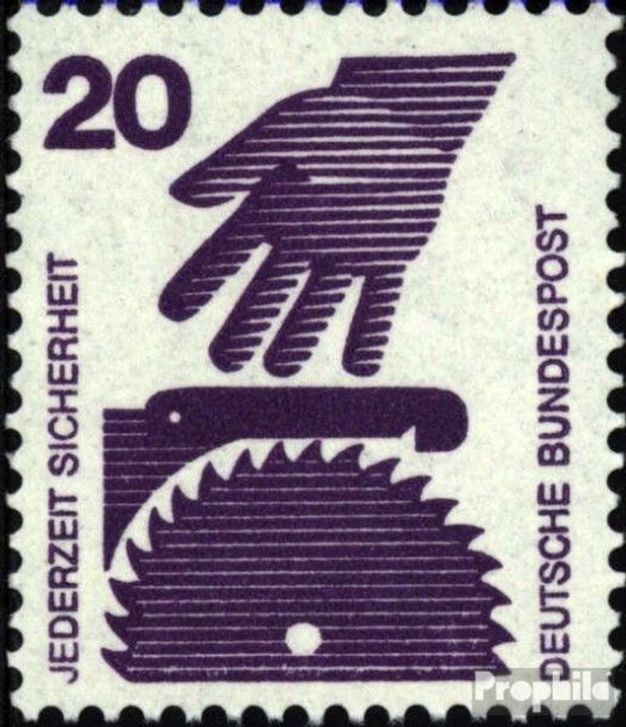 Briefmarken BRD (BR.Deutschland) 1971 Mi 696A Ra mit Zählnummer postfrisch Unfallverhütung