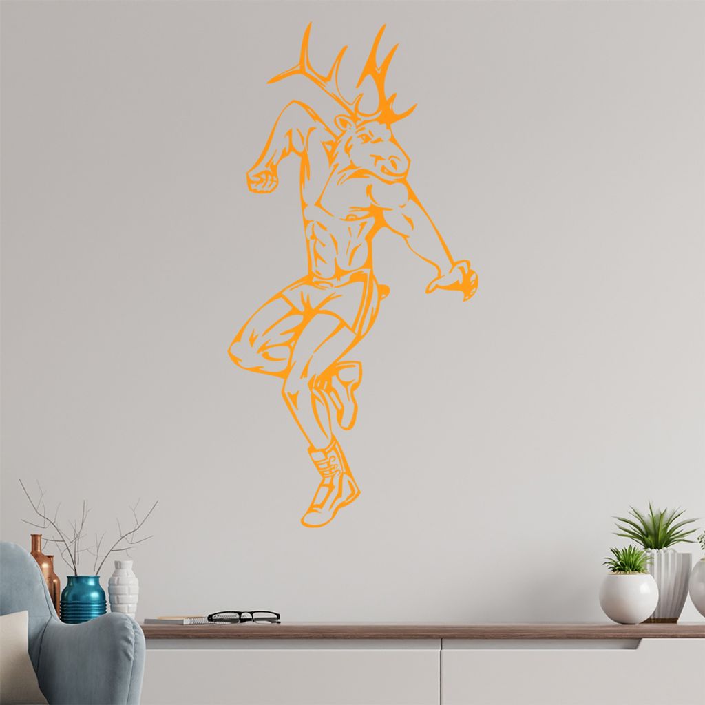 Elch Krieger Wandtattoo in 6 Größen - Wandaufkleber Wall Sticker - Dekoration, Küche, Wohnzimmer, Schlafzimmer, Badezimmer
