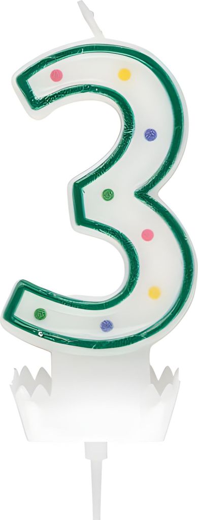 Idena Zahlenkerze "3" dunkelgrün