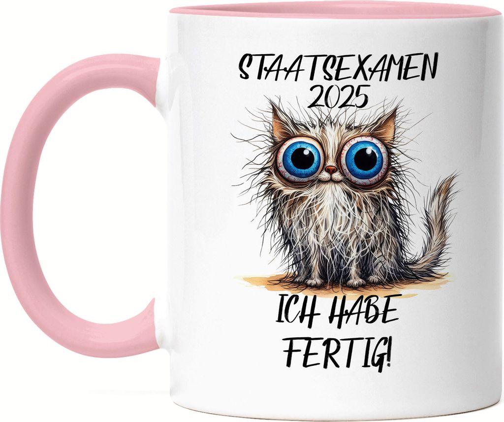 Staatsexamen 2025 Tasse rosa bestanden geschafft Studenten Medizin Jura Lehramt
