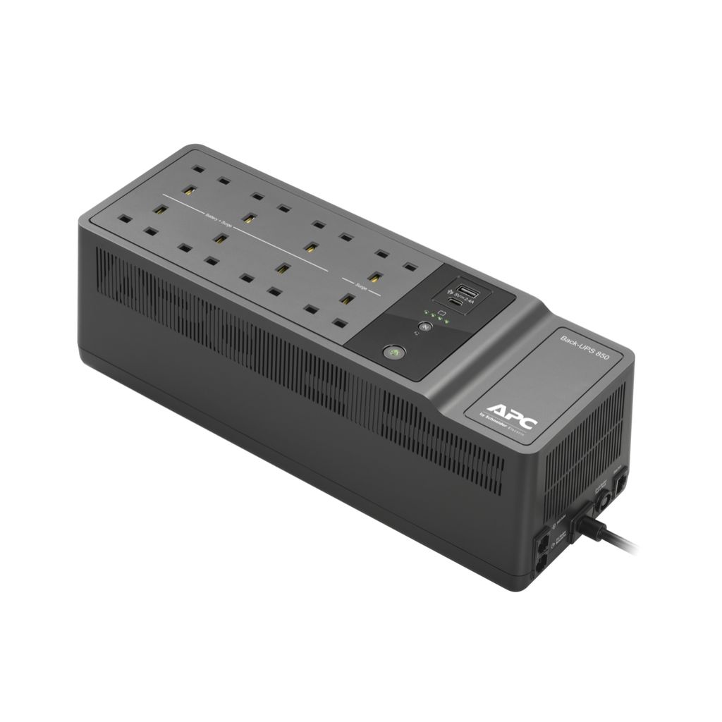 APC Back-UPS ES - BE850G2-UK - USV 850VA /520W, 8x Schutzkontakt-Stecker CEE 7, 1x USB-C, 1x USB