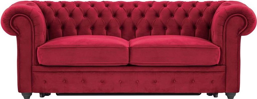 3-Sitzer Chesterfield Max Borneo Schlafsofa-Velluto 7-black