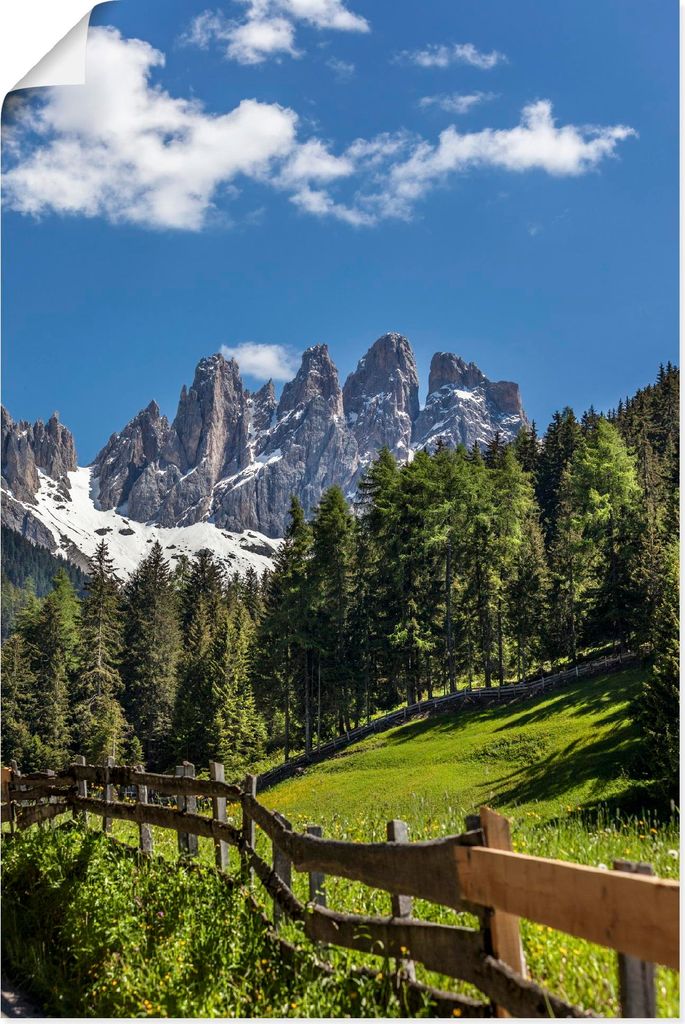 ARTland Poster Villnösstal mit Dolomiten, Südtirol Größe: 80x120 cm