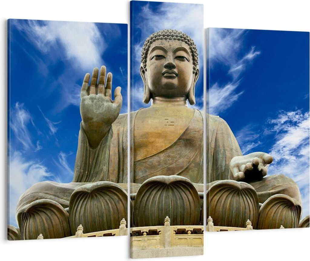 Bild auf Leinwand - Leinwandbild - Asien buddha kultur - 95x80cm - Wand Bild - Wanddeko - Wandbilder - Leinwanddruck - Bilder - Kunstdruck - Wandde...