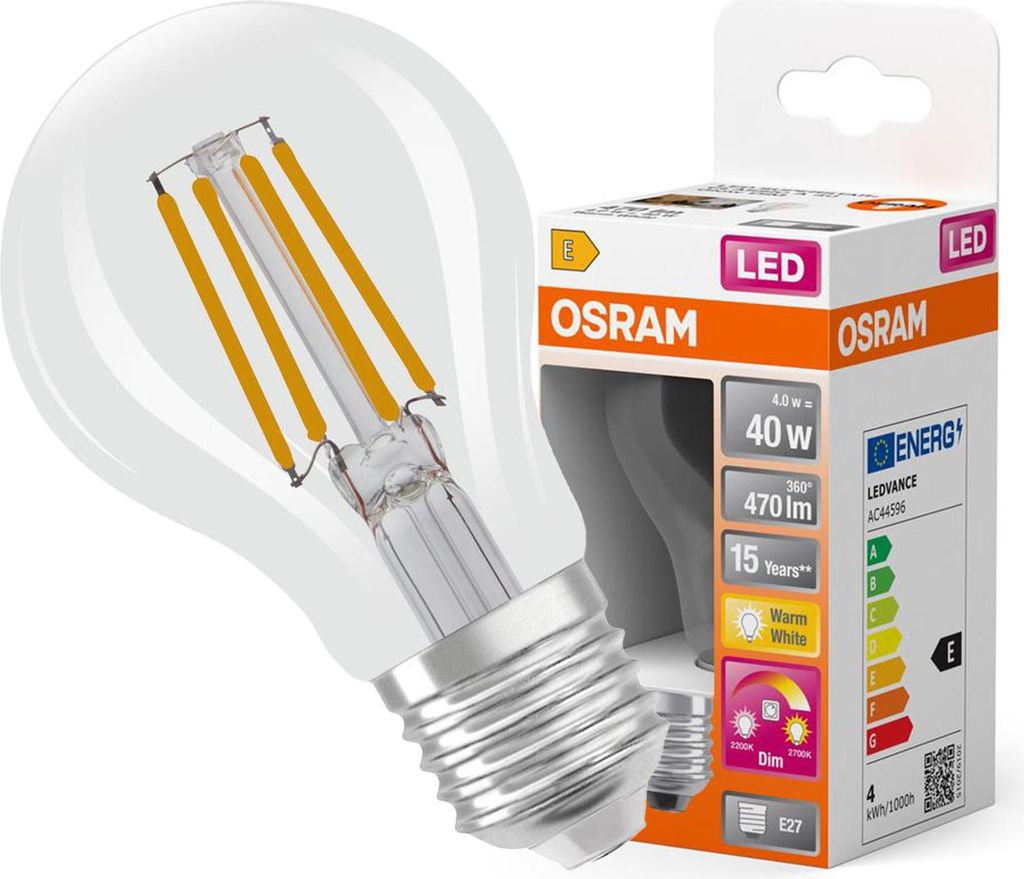 Osram LED żarówka żarnikowa kształt A60 4,5W = 40W E27 Zdjęcie produktu 