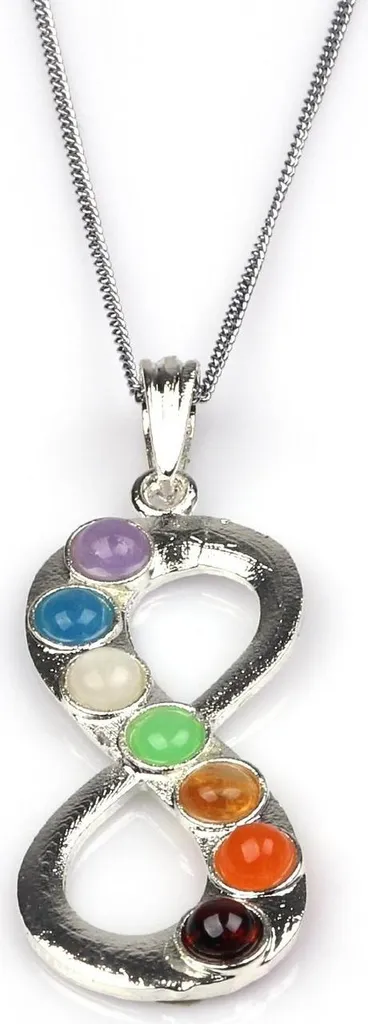 Collier chakra pour méditation et yoga avec 7 pierres naturelles 60 cm