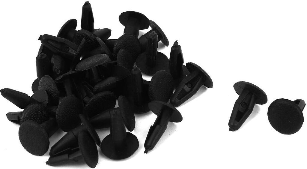 32 Stk. 3mm x 5mm x 13mm Schwarz Kunststoff Niete Verteidiger Clip fuer Auto Stossstange DE de