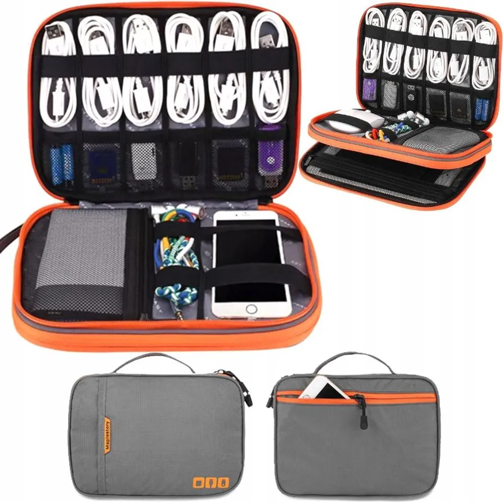 Borsa Organizer Per Cavi Da Viaggio Spaziosa A 2 Strati - 4