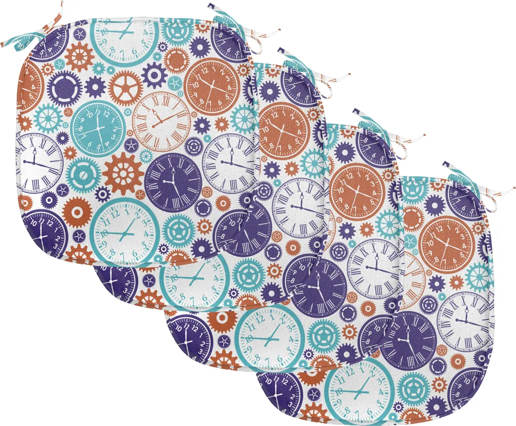 Coussin de chaise ABAKUHAUS motif horloge romaine 40x40 cm lot de 4