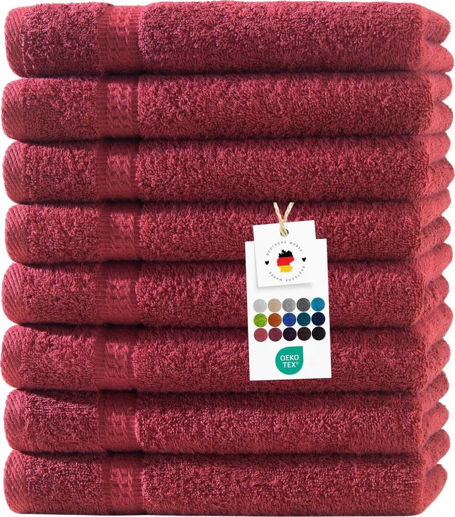 Gästehandtücher 30x50 cm aus 100% Baumwolle im 8er Set, Frottier Handtücher 500g/m2
