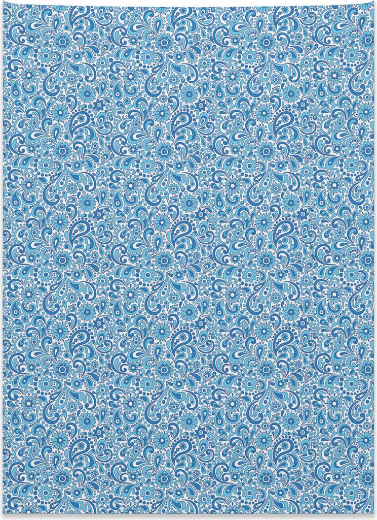 Abakuhaus Paisley Wandteppich, Vintage Ottoman Shabby aus Weiches Mikrofaser Stoff Kein Verblassen Klare Farben Waschbar, 110 x 150 cm, Violettblau...