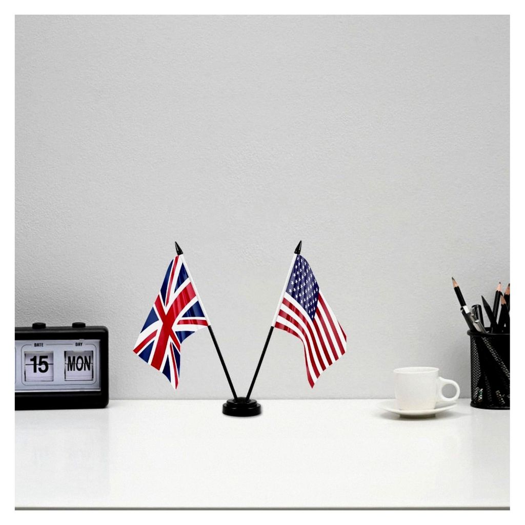 Schreibtisch-Flaggenhalter 10,83 x 2,56 x 2,56 Zoll Mini-Flaggenständer Tragbar für Büro und Außenbereich