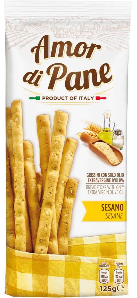 Amor di Pane křupavé tyčinky s olivovým olejem a sezamovou Obrázek produktu 