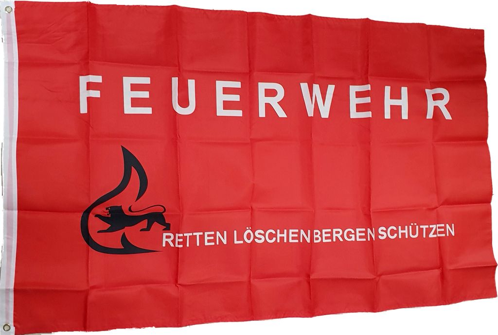 Fahne Flagge Feuerwehr Retten löschen bergen schützen 90 x Produktbild 