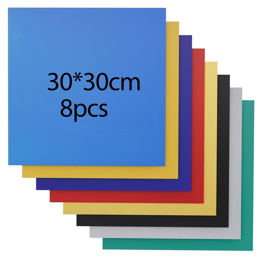 8er Set 3mm Bunt Sperrholz 30x30cm – Lackfrei, Perfekt für Modellbau, Laserschneiden & Gravur