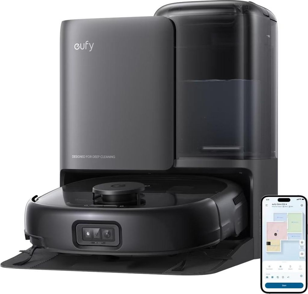 Eufy Omni E25, Bezvreckové, Čierna, Štvorec, Vrecko na Obrázok produktu 