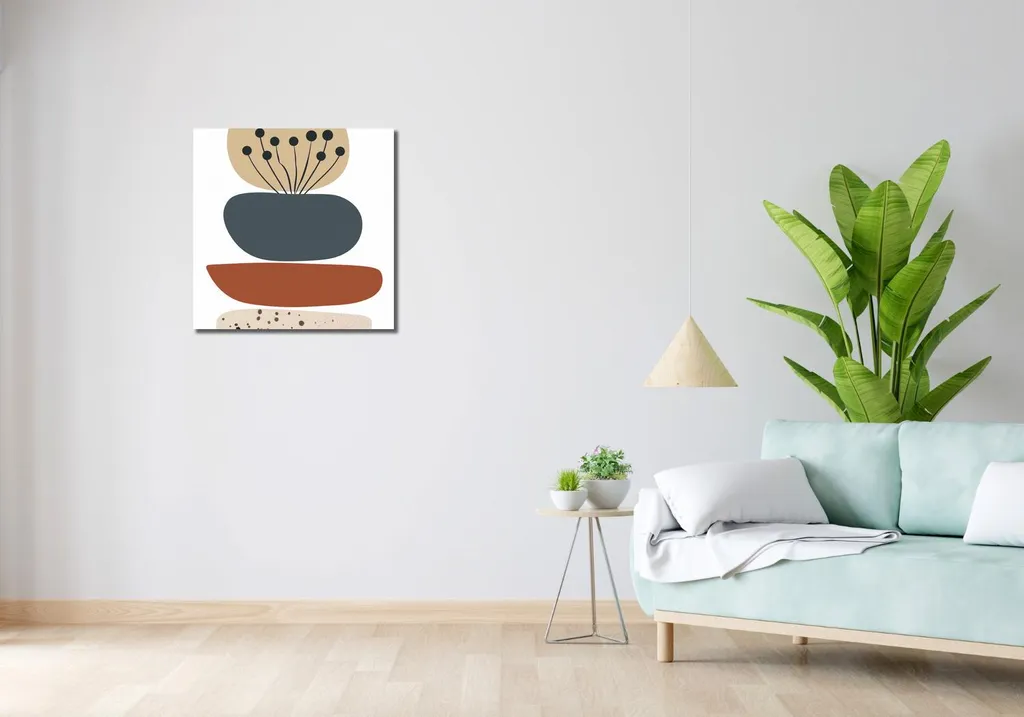 Tableau Image 60 x 60 cm Composition Organique - Art Abstrait Moderne - 2