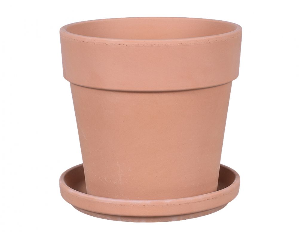 Pot de fleurs CALIMA Ø 22 x 20 cm avec soucoupe terre cuite Image du produit 