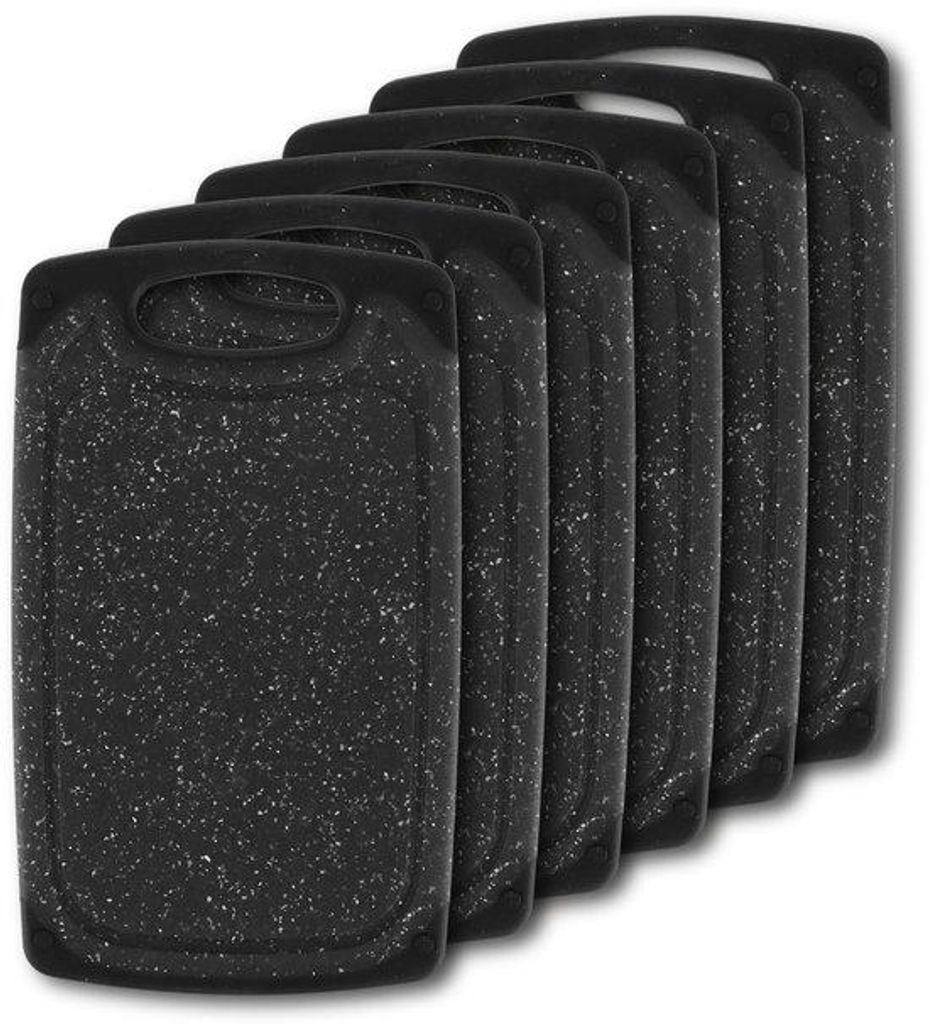 Kunststoff-Frühstücksbrett-Set, schwarz, 25x15cm, antirutsch, vaatwasserfest