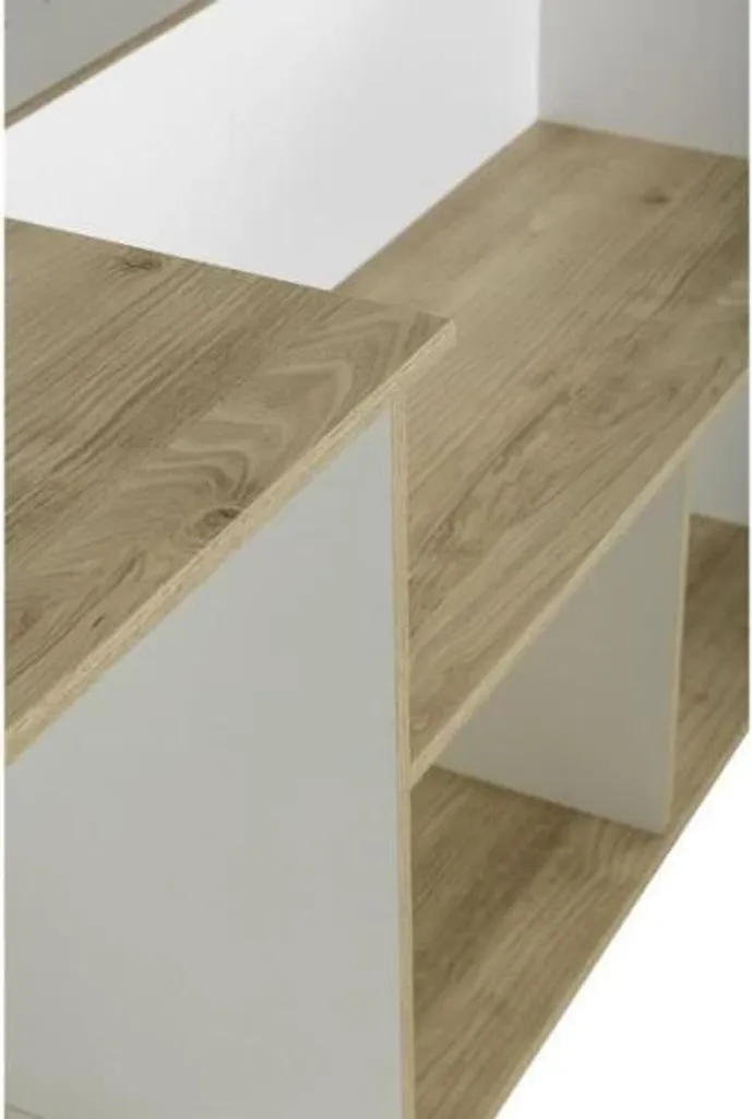 Lit combiné enfant OSCAR 90x190 cm - Chêne clair et Blanc - Diagonal - 6