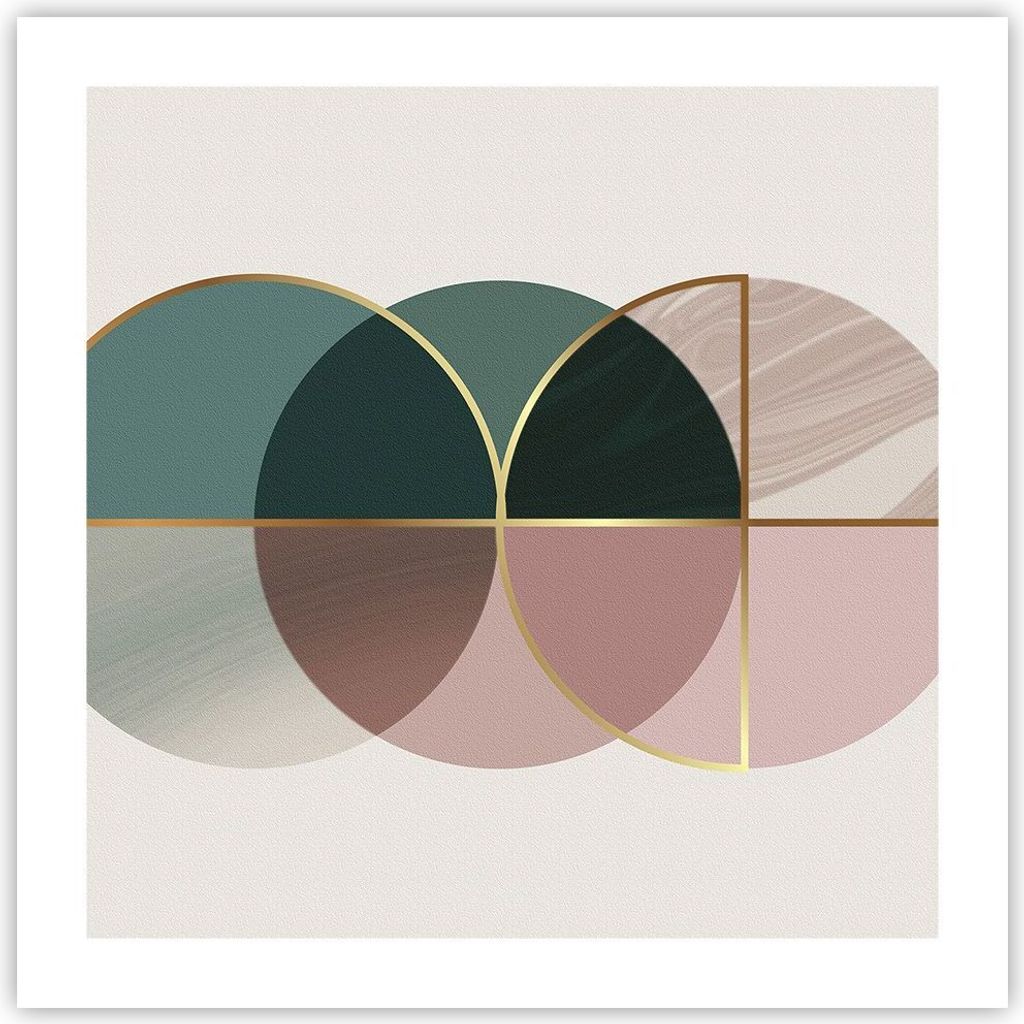 Poster - Poster ohne Rahmen - Abstraktion Räder Minimalismus - 50x50 cm - Wand Bild - Wanddeko - Wandbilder - Kunstposter - Wandposter - Bilder - ...