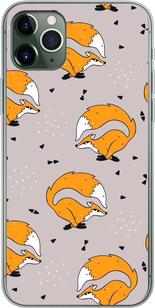 MuchoWow Handyhülle Schutzhülle Hülle für Telefoonhoesje iPhone 11 Pro Max Mädchen - Fuchs - Tiere - Muster - Mädchen - Kinder - Kinder Sil...